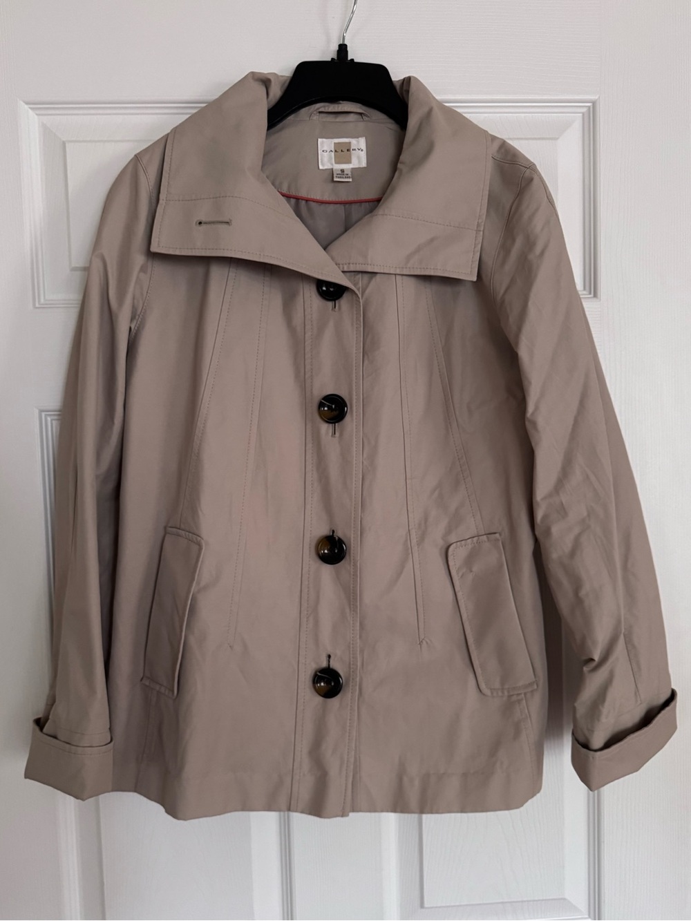 Gallery Light Taupe Women's Button-Front Jacket size S